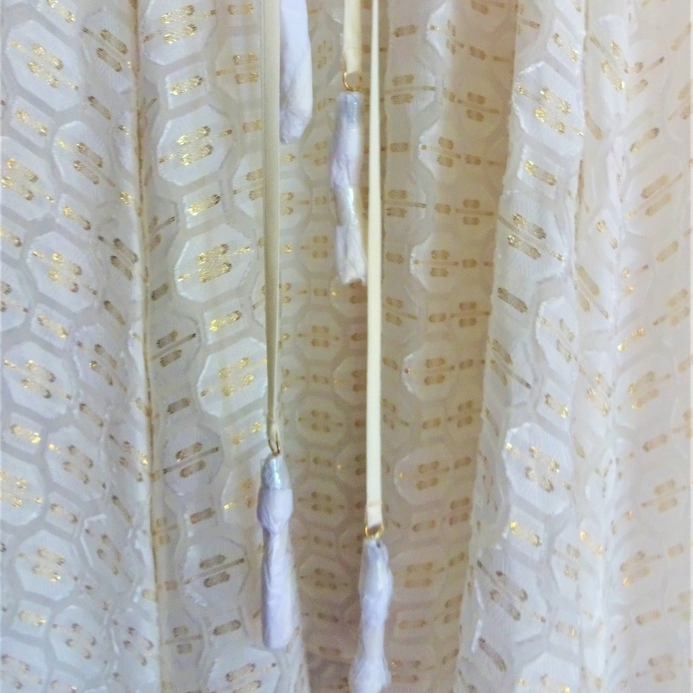 NWT Tory Burch Ivory & Gold Jasmine Dress - Picture 5 of 8
